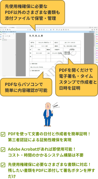 PDFが電子的な封筒に